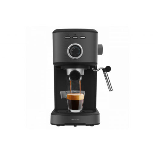 Cafetera Espresso Cecotec Compacta  1100W, 20 Bares, Sistema Thermoblock, Vaporizador Orientable, Brazo Portafiltros con Doble salida y 2 Filtros, 1,25 Litros