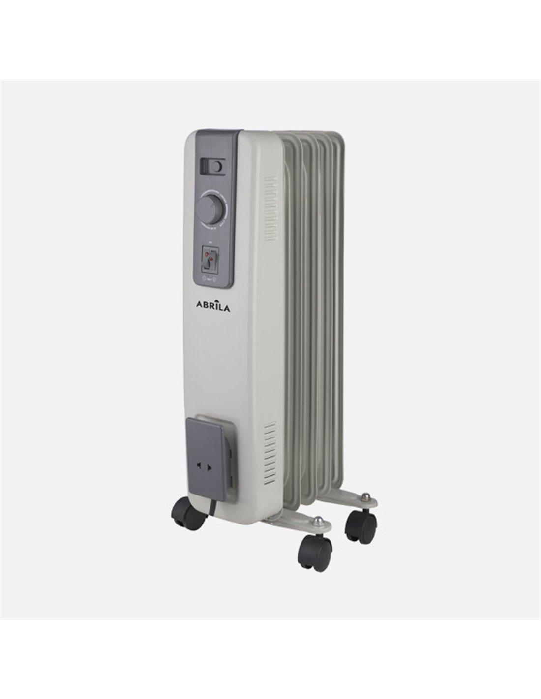 Radiador Aceite Acebuche 1000w Gris 3pot.5elem.antivuelco, Termost.ajust.proteccion Seg.54,5x24,5x24cm