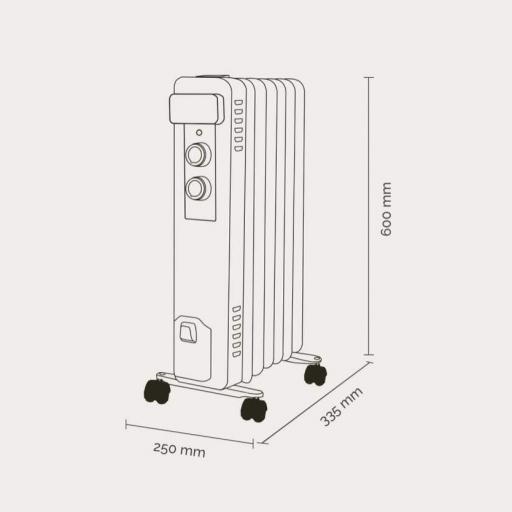 Radiador Aceite Artica  - 1500 W, 3 niveles, Luz indicadora, Antivuelco, Termostato [1]
