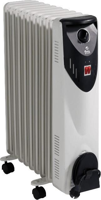 Radiador Aceite FM - 2000 W, 9 Elementos, Termostato Seguridad, Recogecables