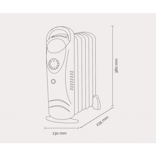 Radiador Aceite Compacto Artica ARAM500 - 500 W, Termostato, Luz indicadora [1]