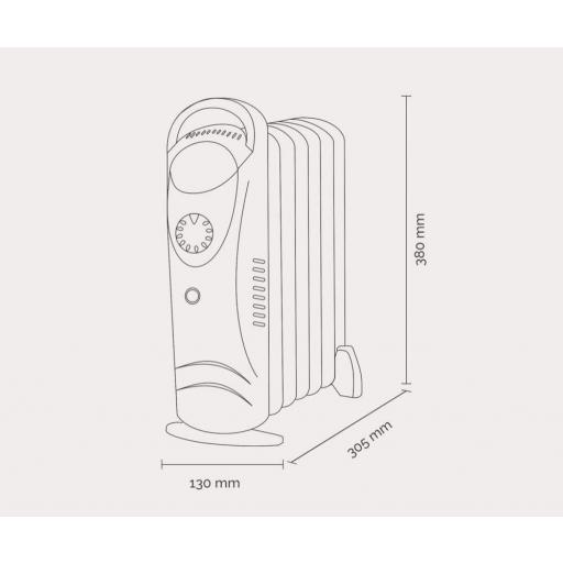 Radiador Aceite Compacto Artica - 800 W, Termostato, Luz indicadora [1]