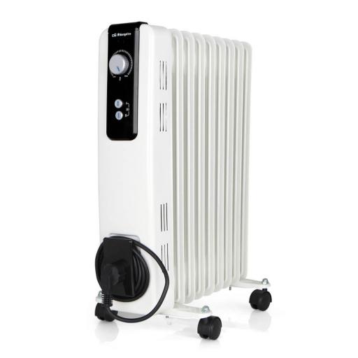 Radiador de aceite - ORBEGOZO RH2000, 2000 W, 800, 1200 y 2000 W niveles de calor, 9 elementos, Blanco [0]