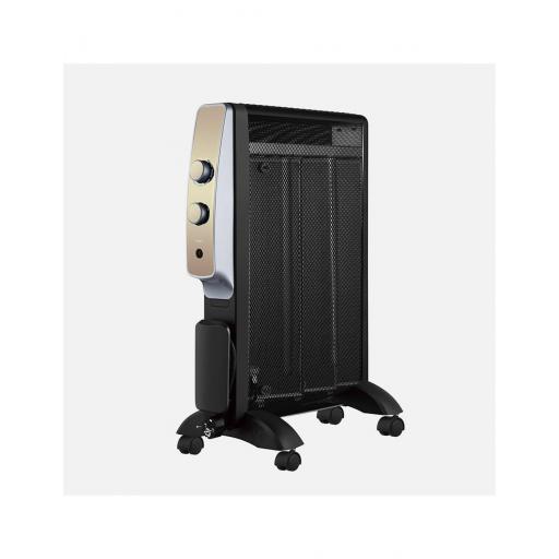 RADIADOR DE MICA ABRIGO 1500W 3ELEM NEGRO/ORO 2POT ENCIAS ANTIVUELCO,LUZ... [1]