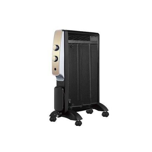 RADIADOR DE MICA ABRIGO 1500W 3ELEM NEGRO/ORO 2POT ENCIAS ANTIVUELCO,LUZ...