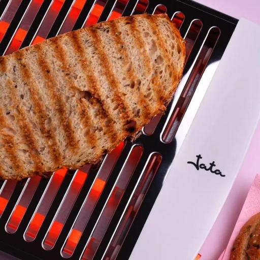  Tostadora Horizontal  JATA 1000 W con Parrilla XXL 35x25 cm, 5 Resistencias de Cuarzo, 3 Niveles de Potencia, Acero Inoxidable, Bandeja Recogemigas [3]