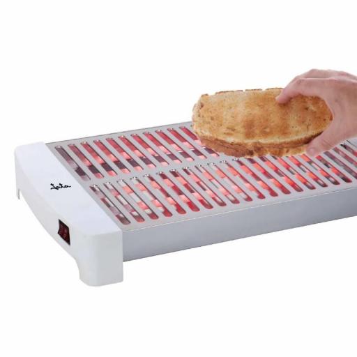 JATA - Tostadora Horizontal 1000 W con Parrilla XXL 35x25 cm, 5 Resistencias de Cuarzo, 3 Niveles de Potencia, Acero Inoxidable, Bandeja Recogemigas [2]