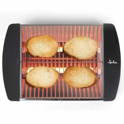 JATA - Tostadora Horizontal 400 W con Barras de Cuarzo, Tostador Plano de Gran Superficie, Laterales Acero Inoxidable, Bandeja Recogemigas Extraíble [0]