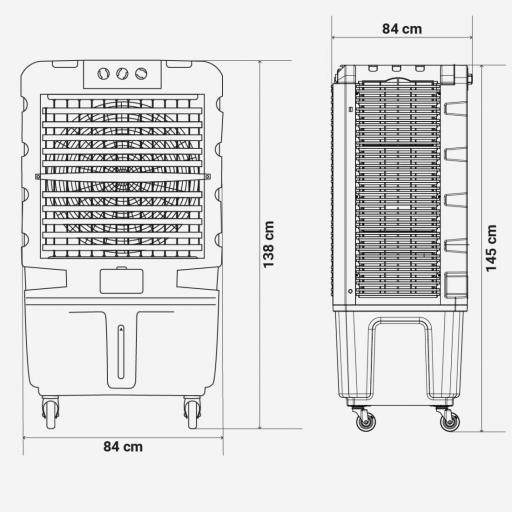 CLIMATIZADOR EVAP.U.BLUE  120L 10000M3/H superficie 80m 350w [1]