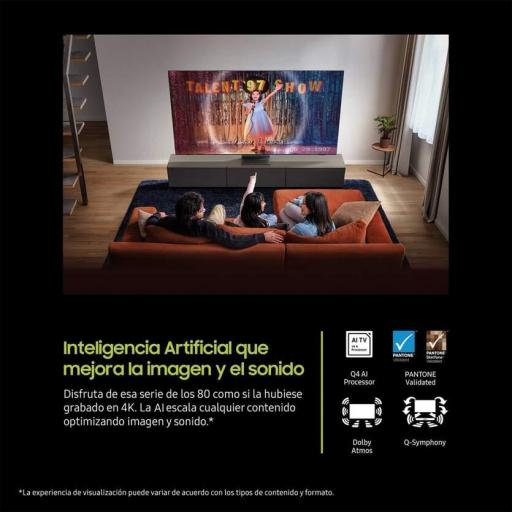 TV Samsung 55" QLED  - 4K Ultra HD, Smart TV con Tizen, Q4 Lite Processor, 20 W, HDR10+ [3]