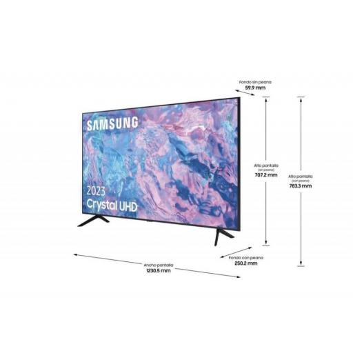 TV 55" Samsung Crystal - 4K, Smart TV, PurColor, Contrast Enhancer, HDR10+, OTS Lite