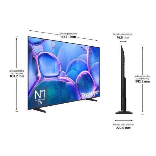 TV Samsung 65" LED Crystal - 4K Ultra HD, Smart TV Tizen, Bluetooth, 20W, HDR10+