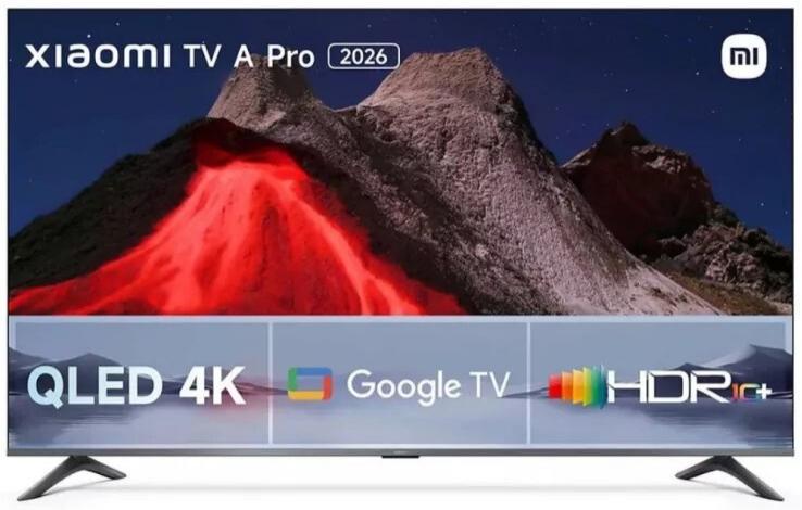 TV Xiaomi 43" QLED A Pro 2026 - 4K Ultra HD, Google TV, Dolby Audio 16W, HDR10