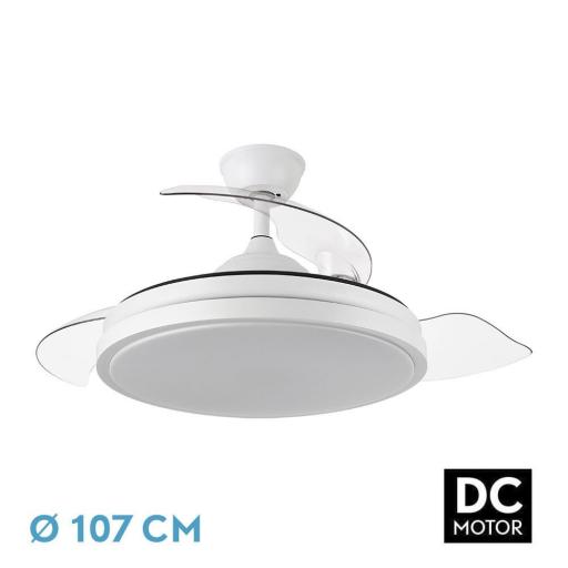 Ventilador Dc Escorpion 59w Blanco 3aspas desplegables 107d 5960lm 3000-4000-6000k Remoto+ Temporizador+ Memoria [3]