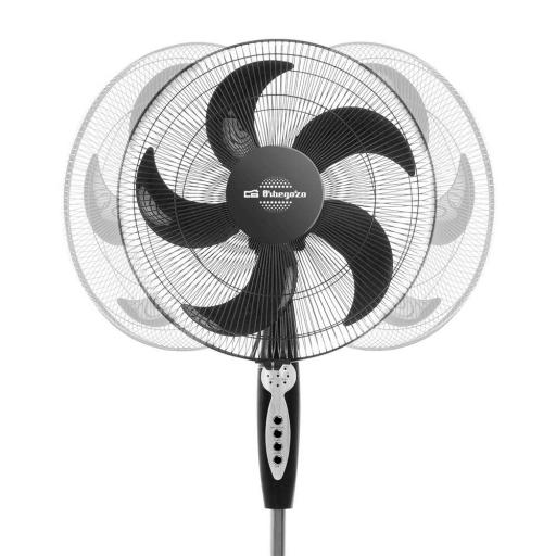 Ventilador de Pie  orbegozo 40 cm. 5 aspas, 60w, NEGRO, c/mando [3]