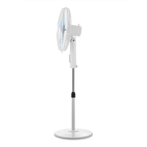 Ventilador de pie Orbegozo 3 velocidades, silencioso, cabezal oscilante multiorientable, altura regulable, 45 W, Blanco [2]