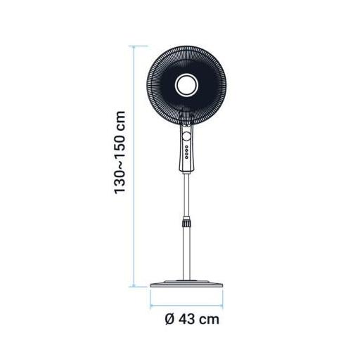 Ventilador de pie Universal - 50 W, 5 aspas, Mando a distancia [2]