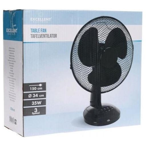 Ventilador de sobremesa Excellent Electrics 35w  34 cm, negro 3aspas [1]