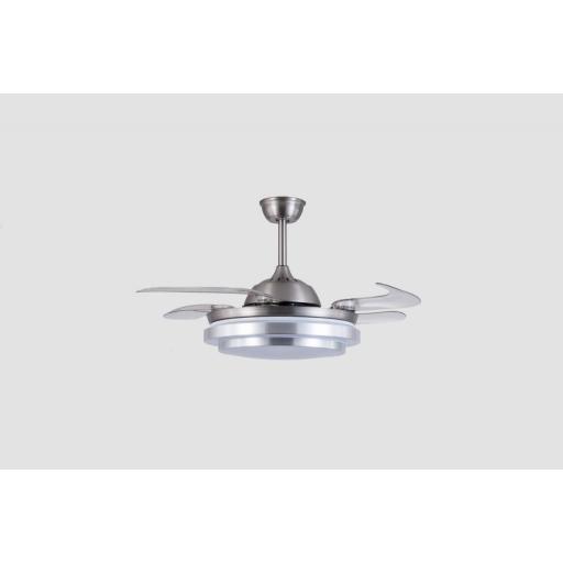 VENTILADOR TECHO ARTICA RETRAC 36W  6 Velocidades, Aspas Retráctiles, Plata