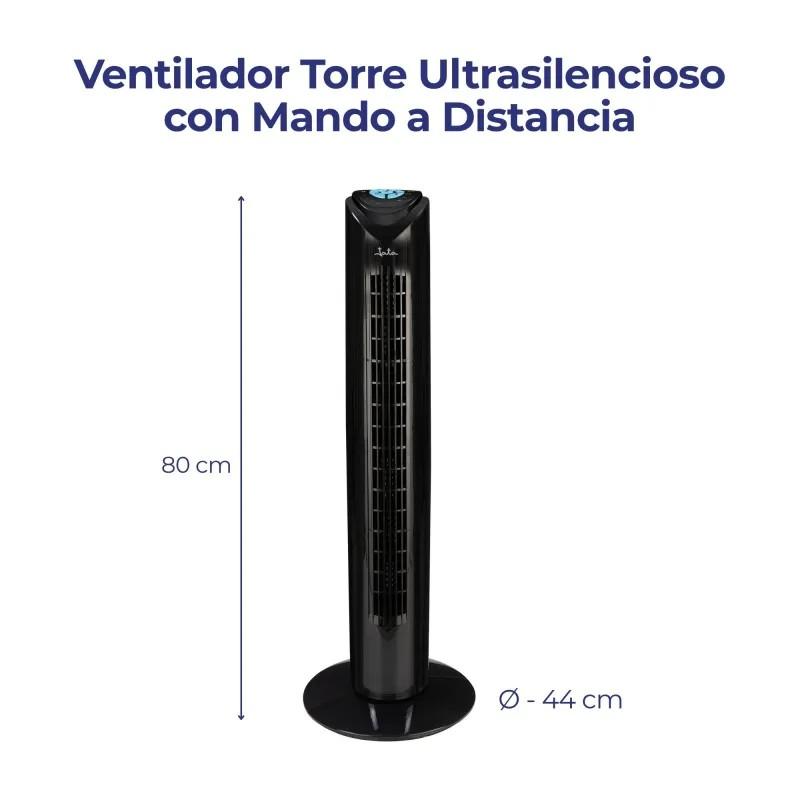 Ventilador Torre Jata JVVT3042 - 82 cm, 45 W, Temporizador, Mando a distancia, Negro
