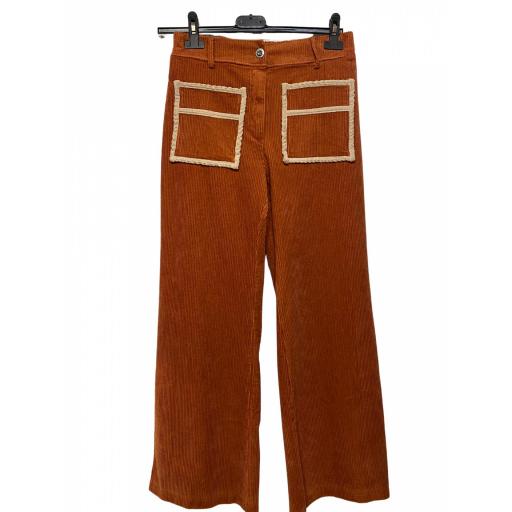 PANTALÓN PANA BOLSILLO NARANJA