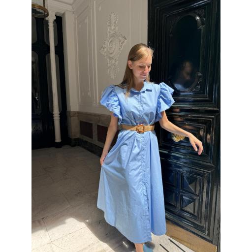 VESTIDO CAMISERO VOLANTE AZUL [2]