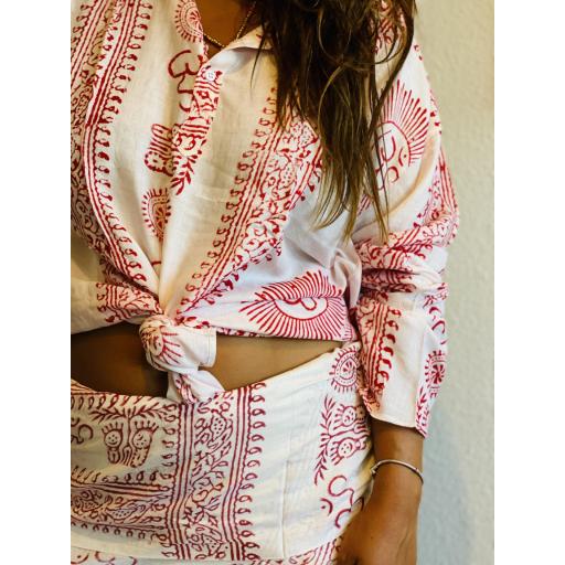 KURTA BLANCO/ ROJO OM [0]