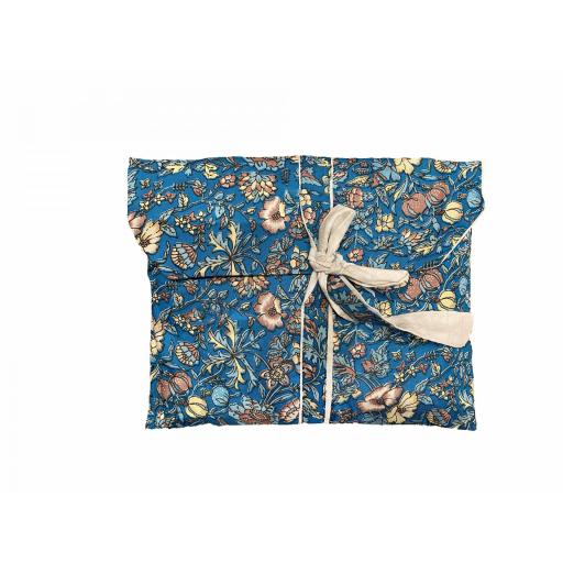 Pijama SEDA turquesa y flores  [0]