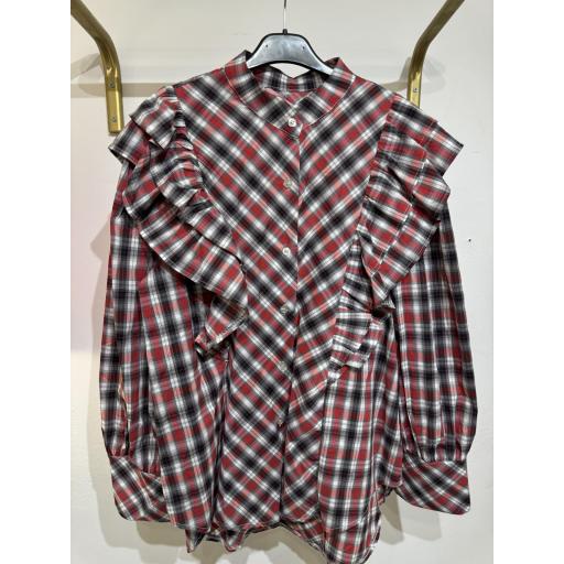 CAMISA CUADROS VOLANTES ROJA