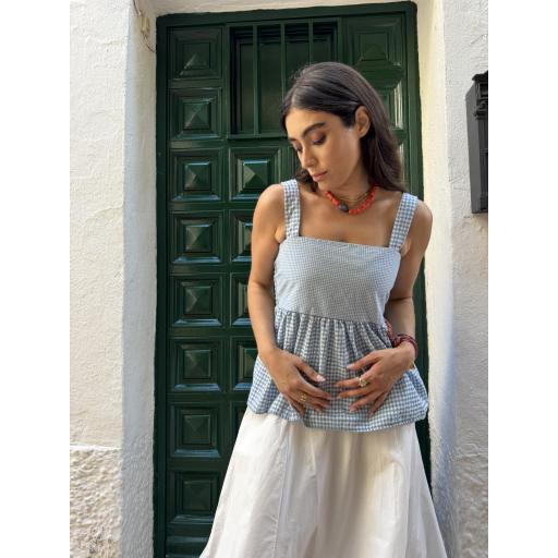 TOP VICHY AZUL