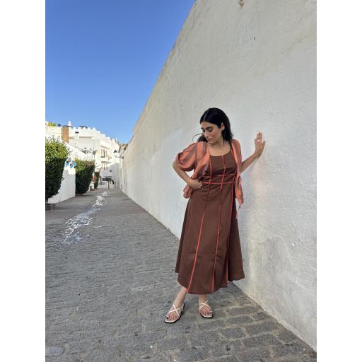 VESTIDO PALMA MARRON