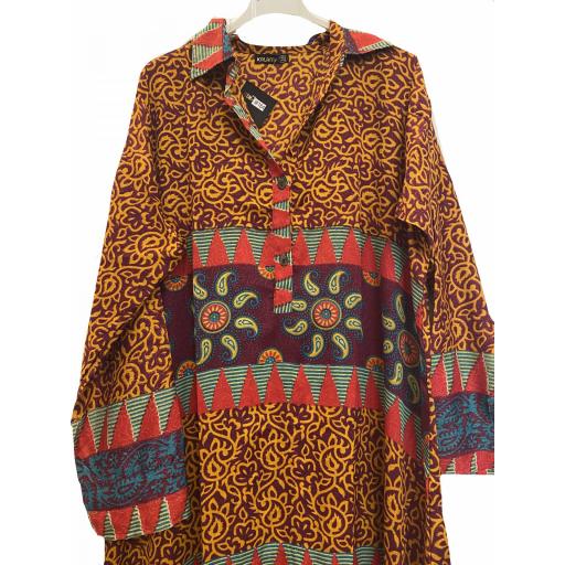 VESTIDO INDIA MOSTAZA + ROJO [0]