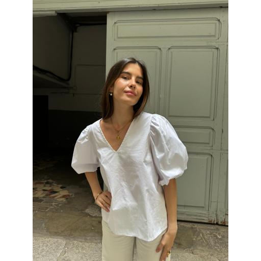 CAMISA MANGA ABULLONADA BLANCA [0]