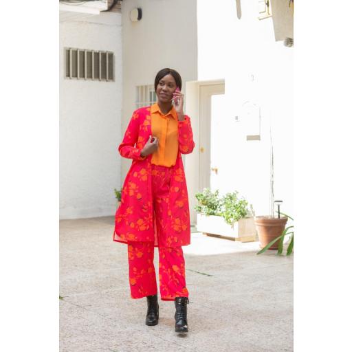 KIMONO FLORES FRESA + NARANJA [0]