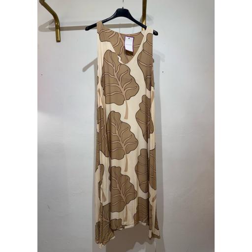 Vestido hojas beige [0]