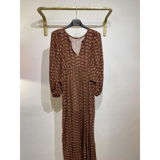 VESTIDO LAZO AMEBAS  MARRONES  [0]