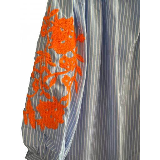 VESTIDO RAYAS AZUL  BORDADO NARANJA [1]