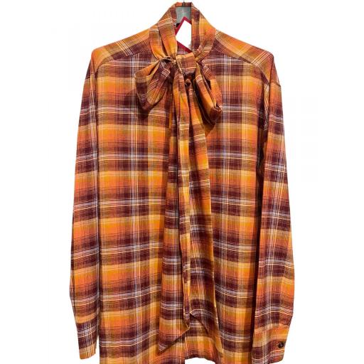 CAMISA LAZO CUADROS NARANJA