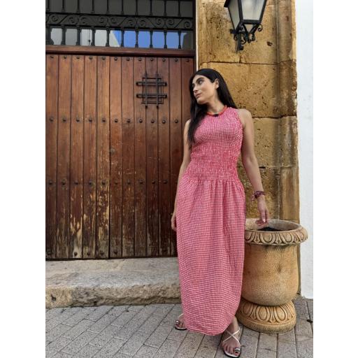VESTIDO NIDO VICHY ROJO