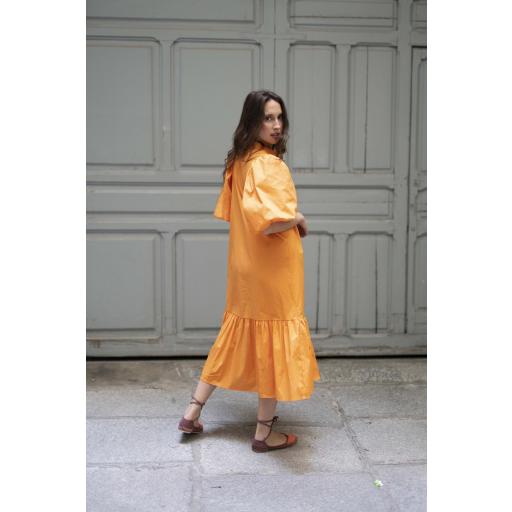 VESTIDO MANDARINA MANGA ABULLONADA [1]