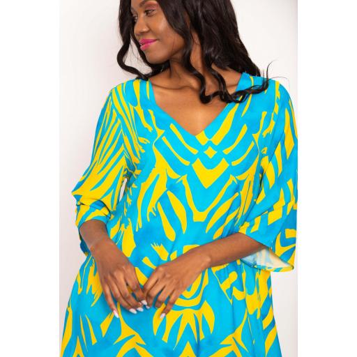 	VESTIDO TIGRE TURQUESA + AMARILLO [0]