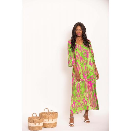 	VESTIDO TIGRE PISTACHO + FUCSIA [1]
