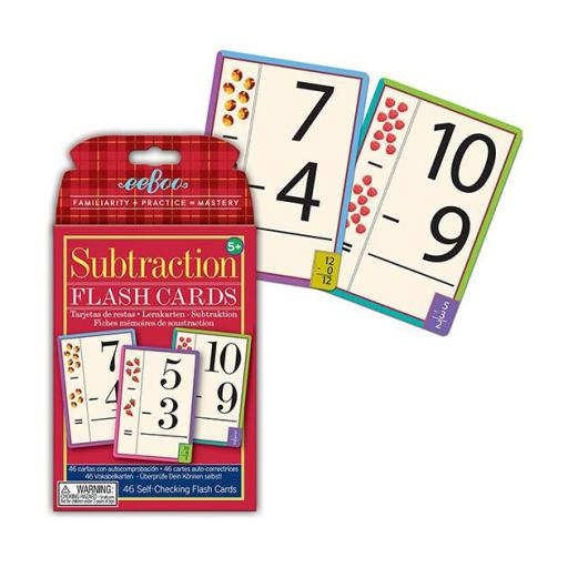Subtraction flash cards