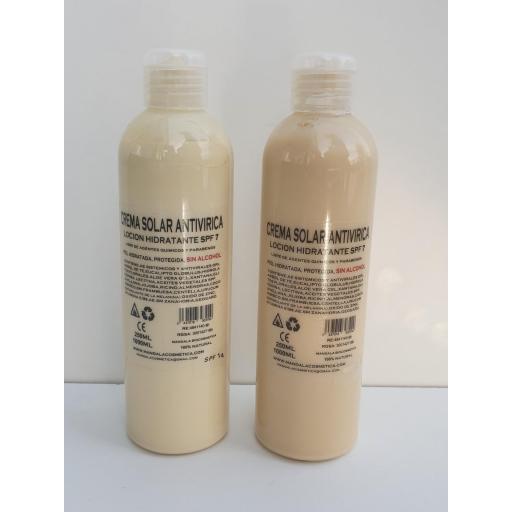  Crema Solar& Body milk Hidratante Antivírica Varios SPF-250 ML y 1L Antibacteriana