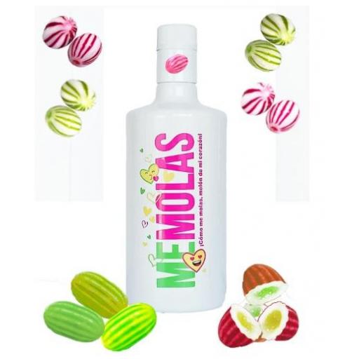 MEMOLAS Licor Chicle de Melón, sabor joven, refrescante y rompedor,17%, botella 70 cl