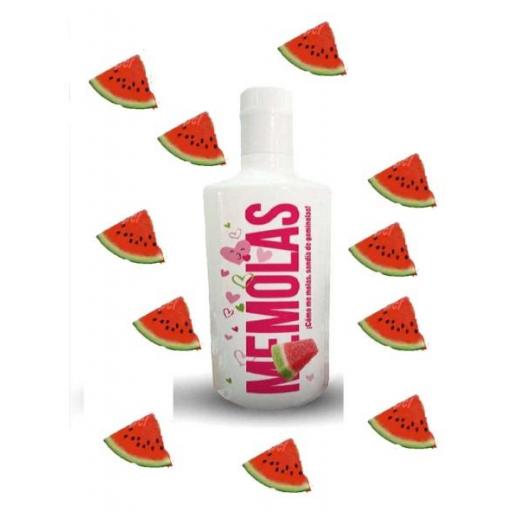 MEMOLAS Licor CHICLE de SANDIA, sabor joven, refrescante y rompedor,17%, botella 70 cl