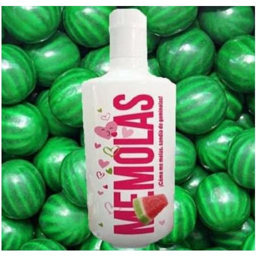 MEMOLAS Licor CHICLE de SANDIA, sabor joven, refrescante y rompedor,17%, botella 70 cl [2]