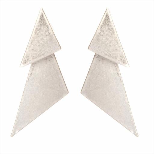 ​Pendiente de metal de dos piezas geométricas triangulares en diferentes tamaños [1]