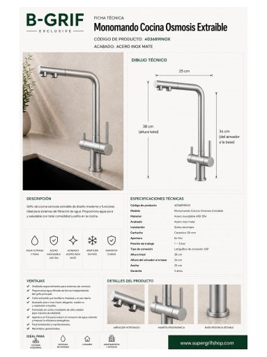 403689INOX Monomando Cocina  Osmosis  Extraible Inox [3]