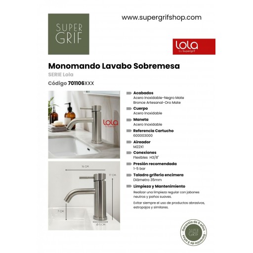 701106INOX Monomando Lavabo Lola  [5]